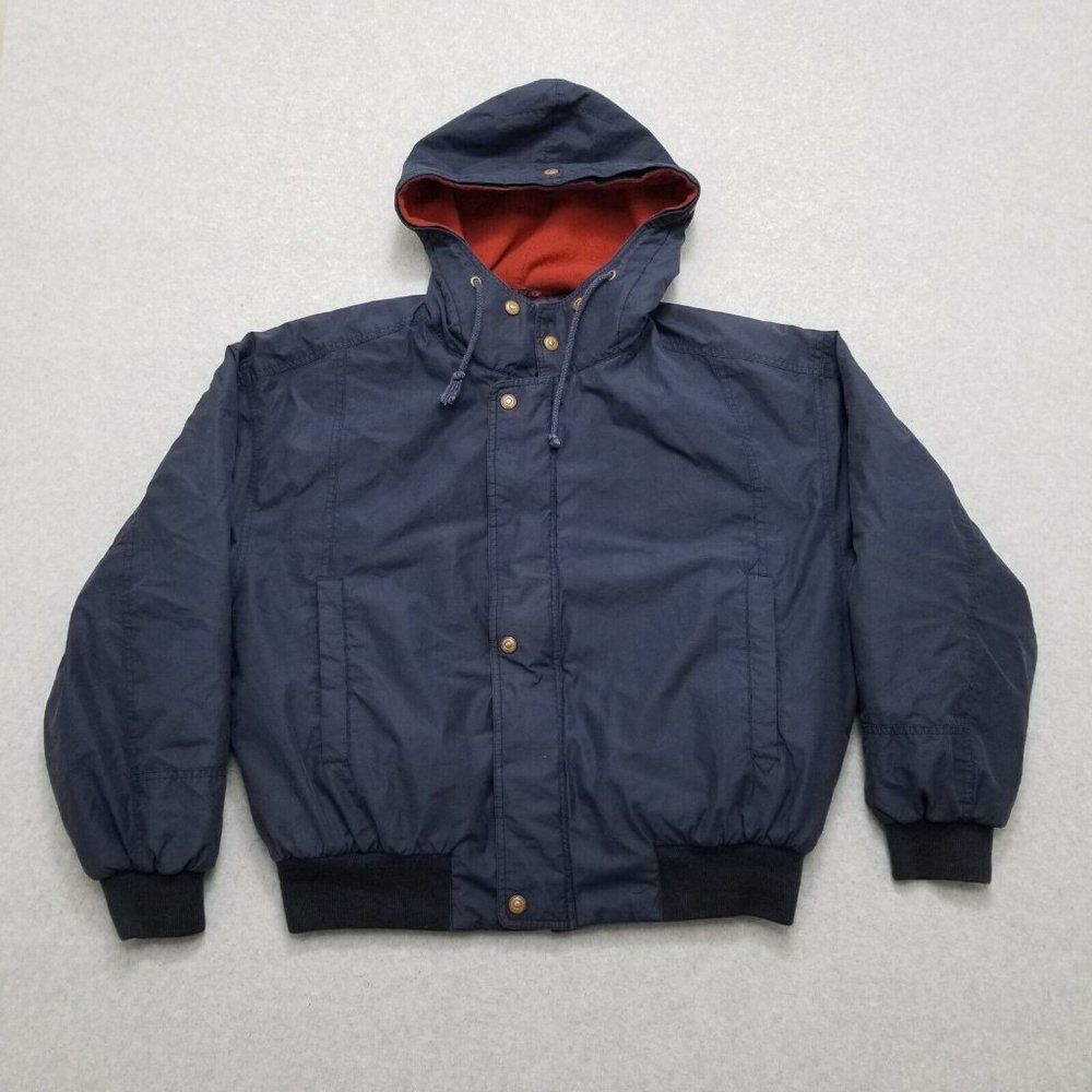 G2000 Jacket Mens Large Blue Full Zip Pockets‎ Hooded